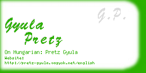 gyula pretz business card